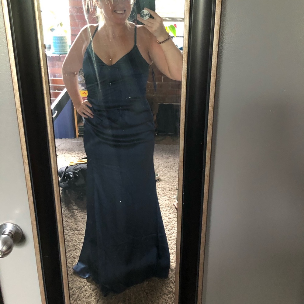 Revelry RORY Satin dress. Size 10. Romantic Blue.